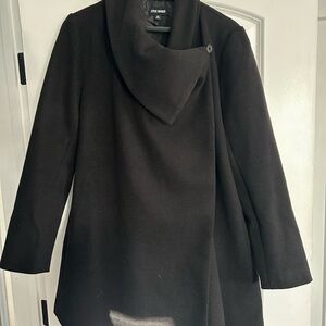 Steve Madden Elegant Black Cape Coat